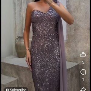 Elegant Purple One-Shoulder Dress